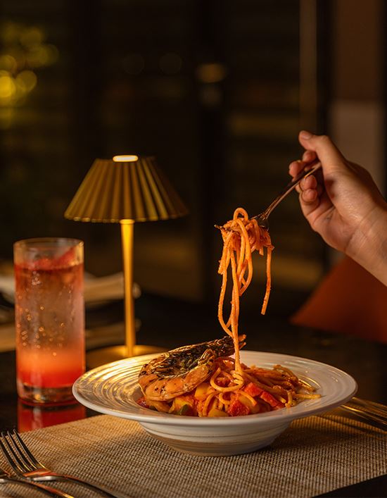 Prego Colombo - Spaghetti di Amalfi con Gamberi